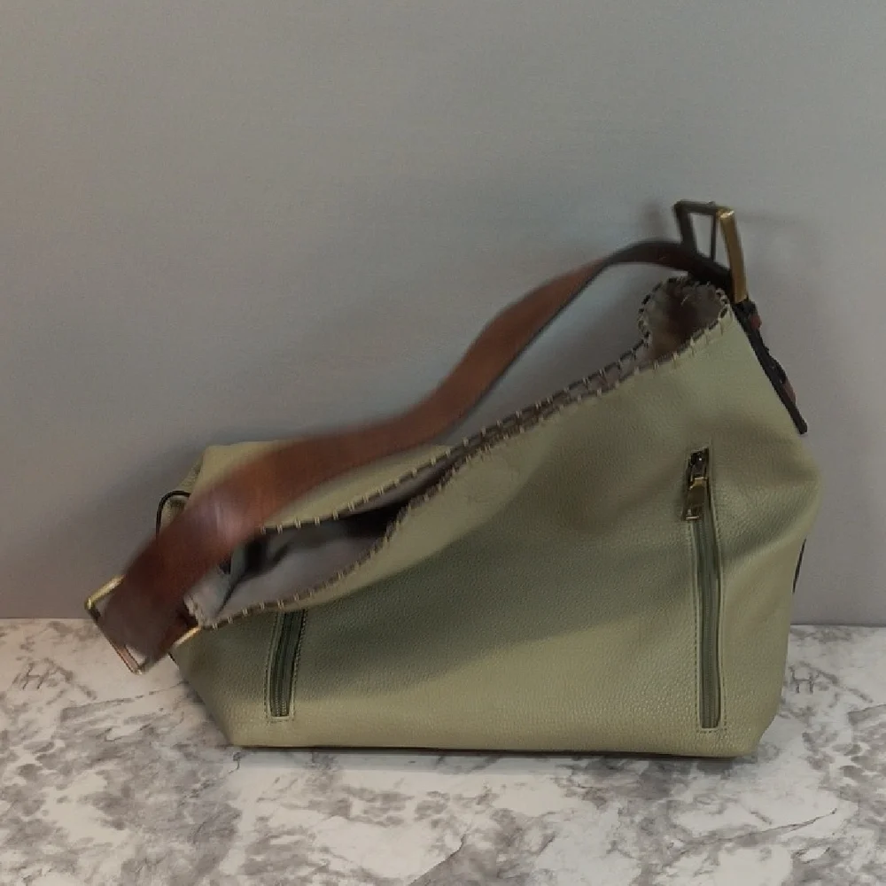Jen&Co Women's Light Green Alexa Vegan Hobo Bag